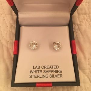 Sterling Silver studs. White Sapphire stone.